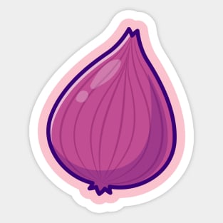 Red Onion Vegetable Cartoon Sticker